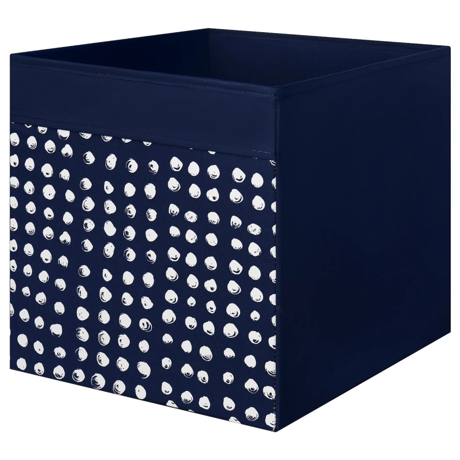 Коробка -  DRÖNA/ DRОNA IKEA/ ДРЕНА ИКЕА, 33х33 см, синий с рисунком (изображение №1)