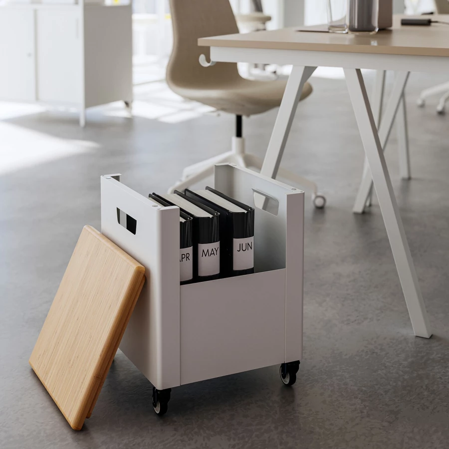 Ящик для хранения - IKEA TROTTEN/ТРОТТЕН ИКЕА, 35х35х47 см, белый (изображение №6)