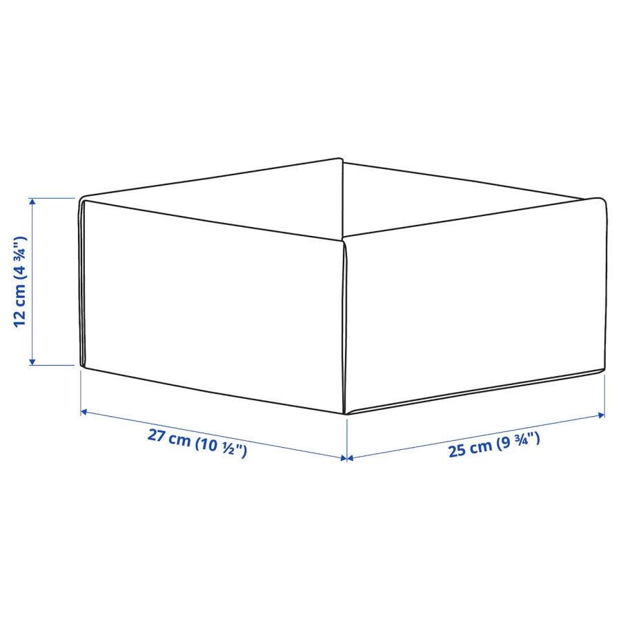 Коробка - IKEA KOMPLEMENT/ КОМПЛИМЕНТ ИКЕА, 25x27x12 см, светло-серый (изображение №6)