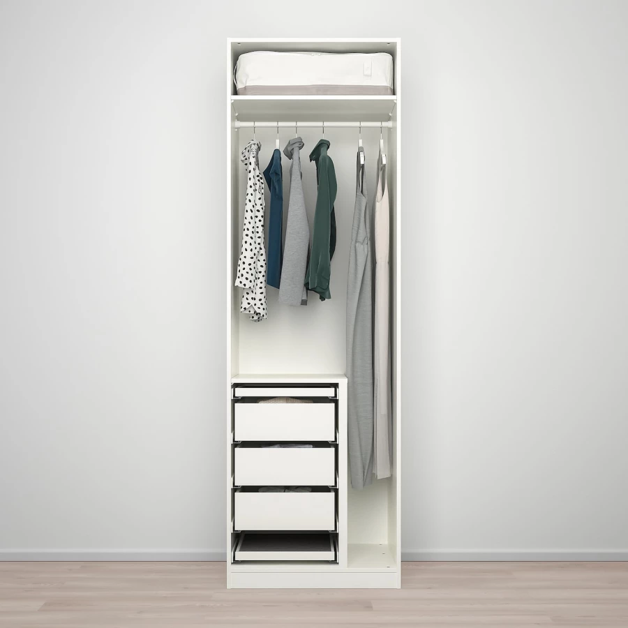 Шкаф с зеркалом - IKEA PAX/FORSAND/ÅHEIM/AHEIM/ПАКС/ФОРСАНД/ОХЕЙМ ИКЕА, 60х75х236,4 см, белый (изображение №2)