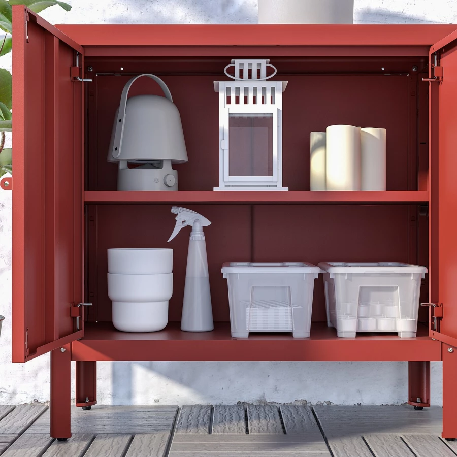Шкаф для внутреннего/наружного использования - IKEA KOLBJÖRN/KOLBJORN/КОЛБЬЕРН/КОЛБЬЁРН ИКЕА, 35х80х81 см, красный (изображение №4)