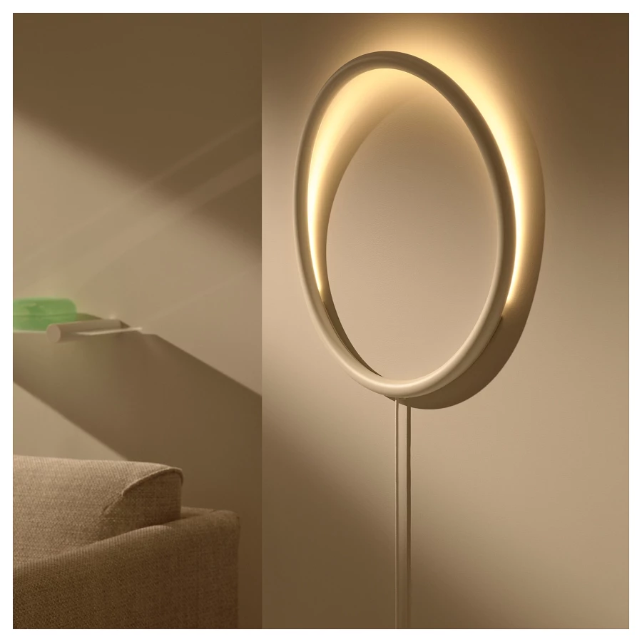 Настенный светильник -  VARMBLIXT IKEA/ ВАРМБЛИКСТ  ИКЕА, 50 см, белый (изображение №2)