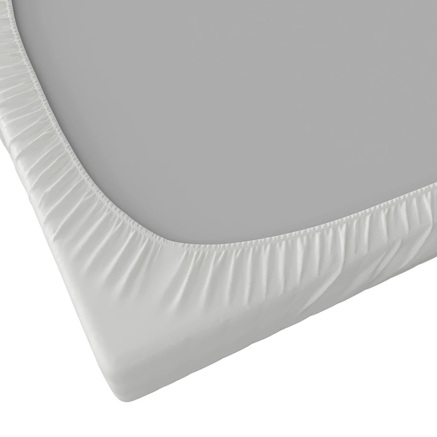 Простыня на резинке - BRUKSVARA IKEA/ БРУКСВАРА  ИКЕА,   90х200 см, белый (изображение №6)