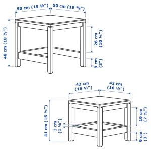 Столы - IKEA HAVSTA/ХАВСТА ИКЕА, 48х50х50/41х42х42 см, белый