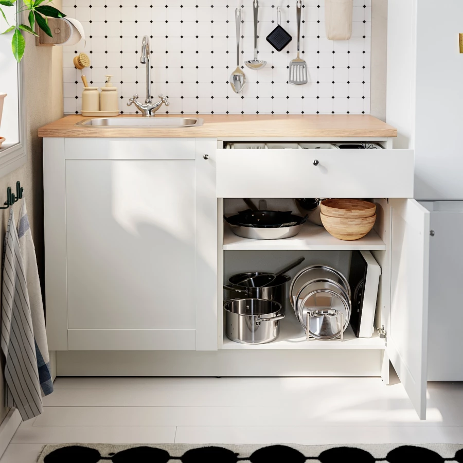 Комбинация кухонная прямая -  KNOXHULT IKEA/ КНОКСХУЛЬТ ИКЕА, белый/под беленный дуб (изображение №3)