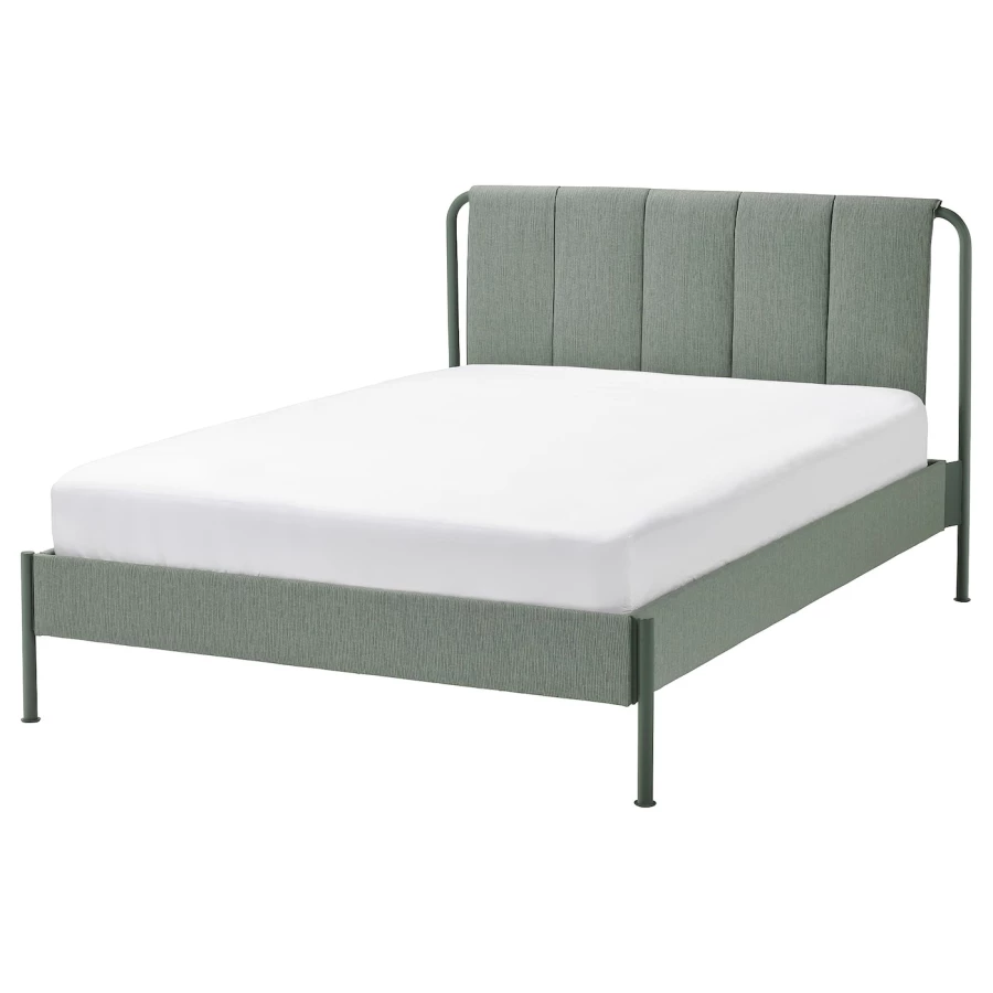 Каркас кровати с мягкой обивкой - IKEA TÄLLÅSEN/TALLASEN, 200х140 см, светло-зеленый, ТЭЛЛАСОН ИКЕА (изображение №1)