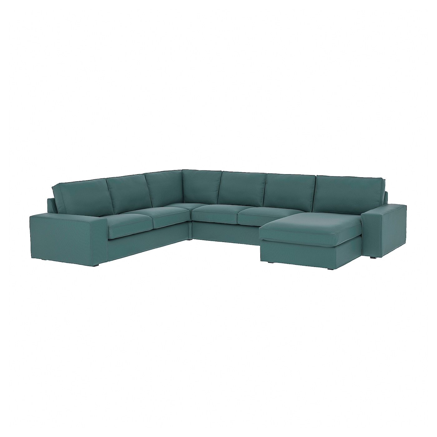 4-местный угловой диван и кушетка - IKEA KIVIK, 83x95x257/347см, синий, КИВИК ИКЕА