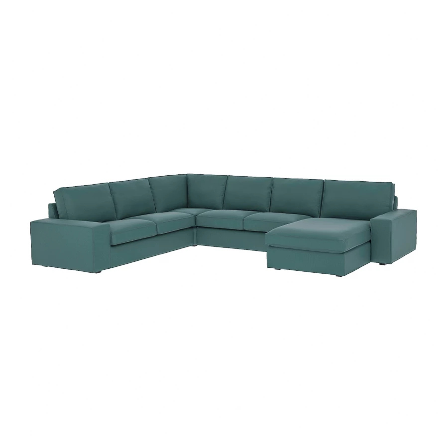 4-местный угловой диван и кушетка - IKEA KIVIK, 83x95x257/347см, синий, КИВИК ИКЕА (изображение №1)