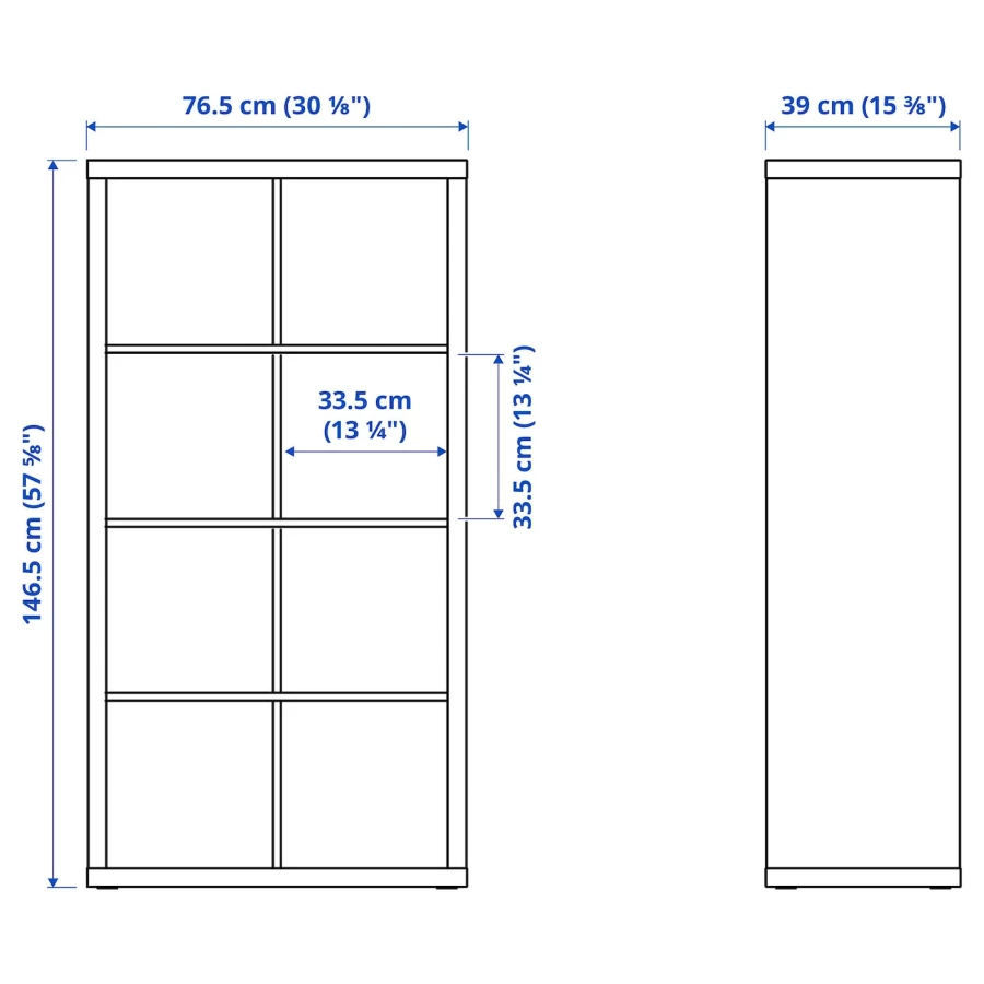 Книжный шкаф с 2 вставками - IKEA КАЛЛАКС DRÖNA / КАЛЛАКС ДРЁНА ИКЕА, 147x77см, белый (изображение №5)