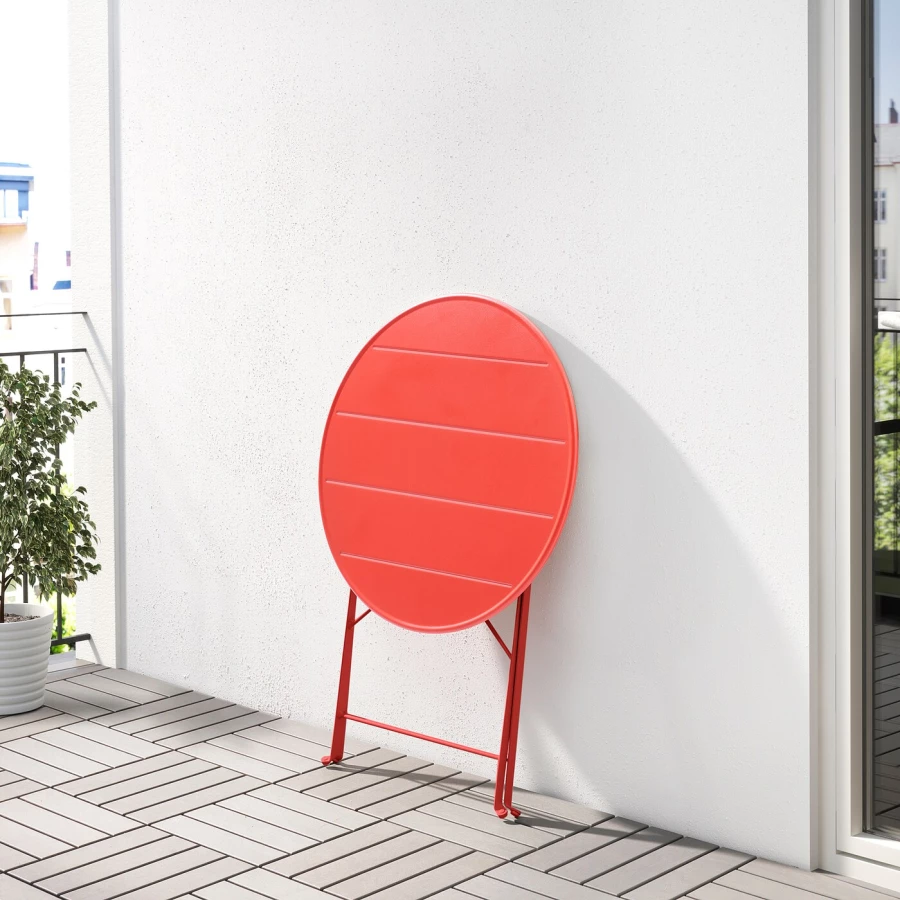Стол садовый - IKEA SUNDSÖ, 71x65см, красный, СУНДСЁ ИКЕА (изображение №3)