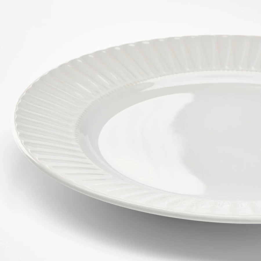 Набор тарелок, 4 шт. - IKEA STRIMMIG, 27 см, белый, СТРИММИГ ИКЕА (изображение №2)