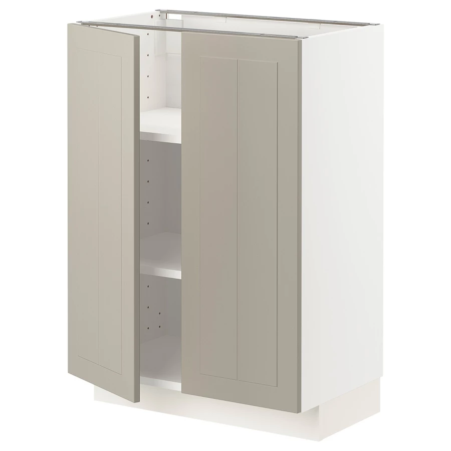 Напольный шкаф - IKEA METOD, 88x39x60см, белый/бежевый, МЕТОД ИКЕА (изображение №1)
