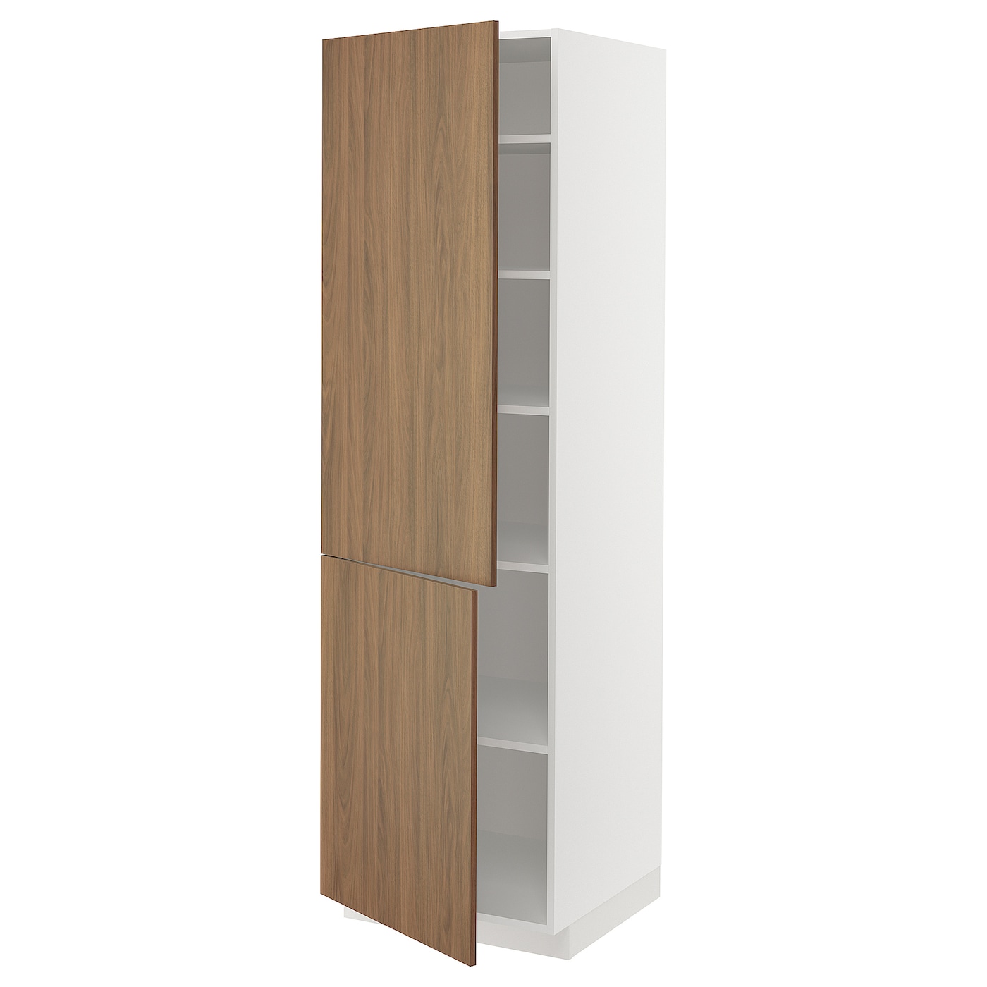 Высокий кухонный шкаф с полками - IKEA METOD/МЕТОД ИКЕА, 200х60х60 см, белый/коричневый