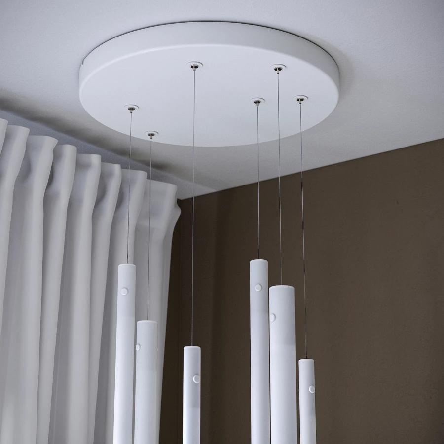 Подвесной светильник - VARMBLIXT IKEA / ВАРМБЛИКСТ ИКЕА, 46 см, белый (изображение №4)