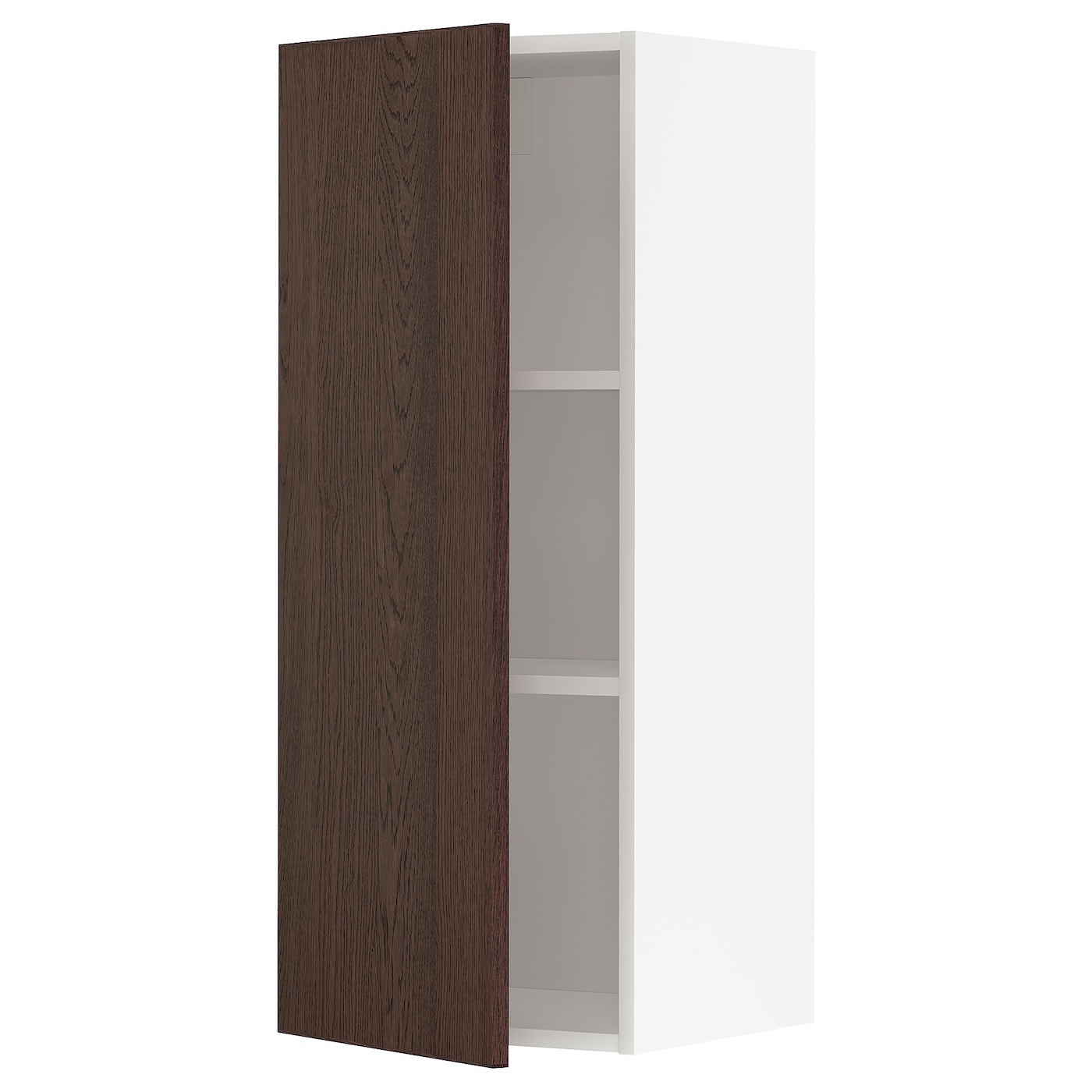 Навесной шкаф с полкой - METOD IKEA/ МЕТОД ИКЕА, 100х40 см, белый/коричневый