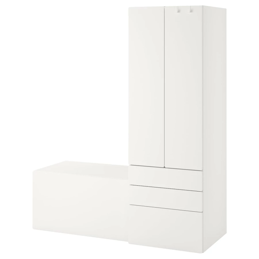 Детская гардеробная комбинация - IKEA PLATSA SMÅSTAD/SMASTAD, 181x57x150см, белый, ПЛАТСА СМОСТАД ИКЕА (изображение №1)