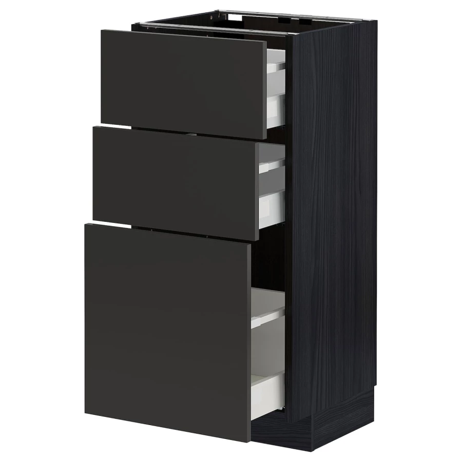 Напольный шкаф  - IKEA METOD MAXIMERA, 88x39x40см, черный, МЕТОД МАКСИМЕРА ИКЕА (изображение №1)