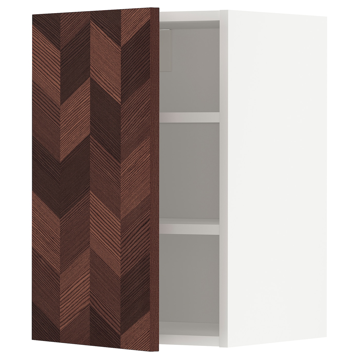 Навесной шкаф с полкой - METOD IKEA/ МЕТОД ИКЕА, 80х40 см, белый/коричневый