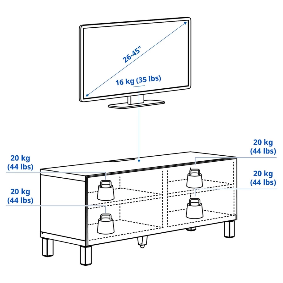 IKEA BESTÅ ТВ-тумба с дверцами ИКЕА (изображение №4)