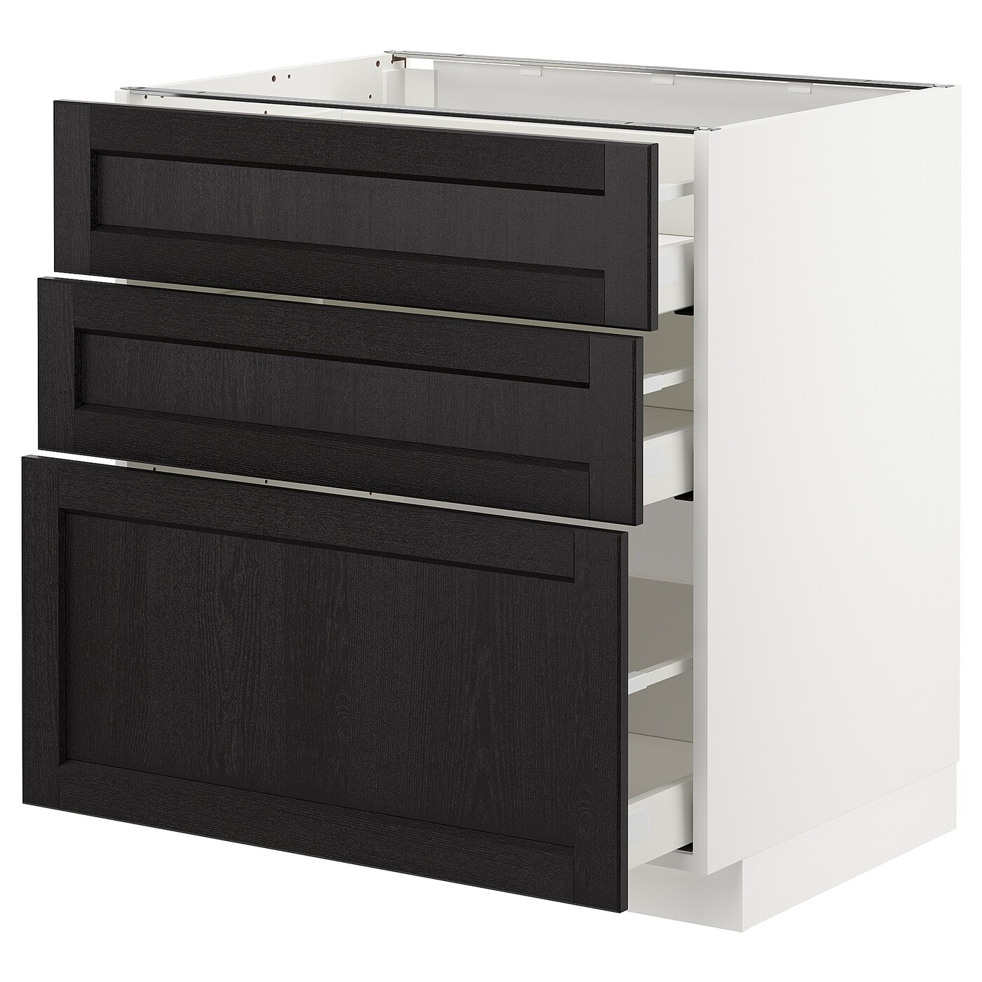 Напольный шкаф - METOD / MAXIMERA IKEA/ МЕТОД/ МАКСИМЕРА ИКЕА,  88х80 см, белый/черный