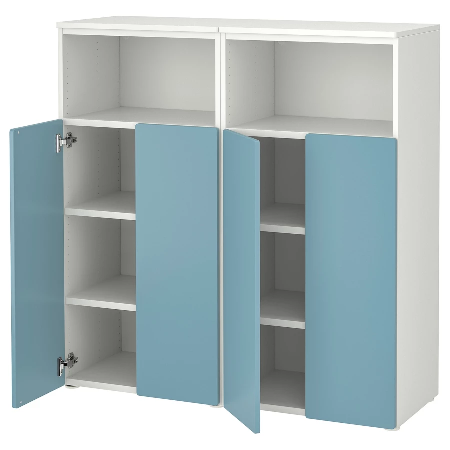 Шкаф - SMÅSTAD / PLATSA/ SMАSTAD  IKEA/ СМОСТАД / ПЛАТСА ИКЕА, 123х120   см, белый/голубой (изображение №1)