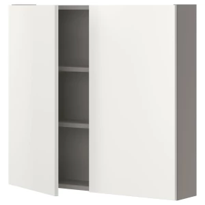 Настенный шкаф для ванной комнаты - ENHET IKEA/ ЭНХЕТ ИКЕА, 80х75х17 см, белый