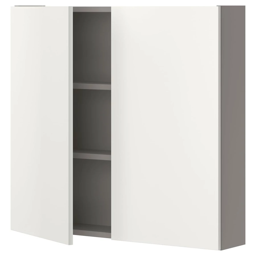 Настенный шкаф для ванной комнаты - ENHET IKEA/ ЭНХЕТ ИКЕА, 80х75х17 см, белый (изображение №1)