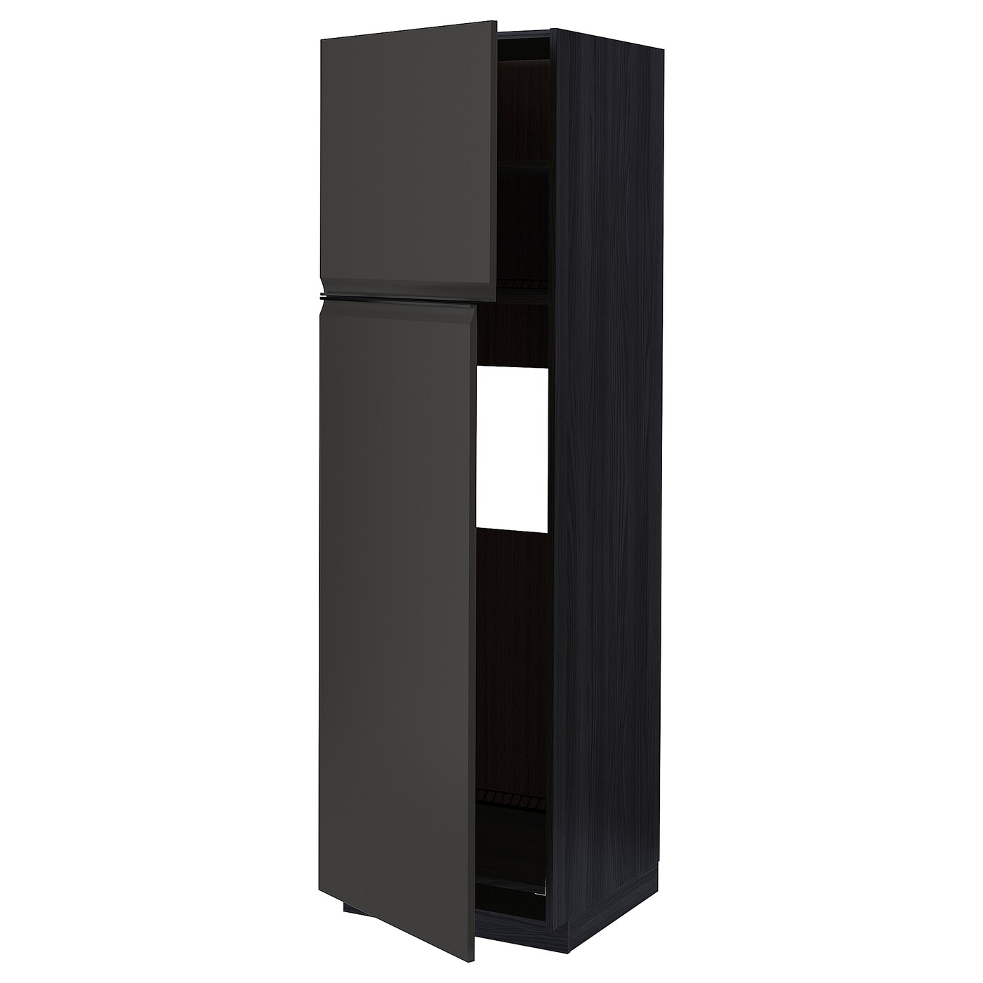 Шкаф для встроенной техники - IKEA METOD, 208x62x60см, черный, МЕТОД  ИКЕА