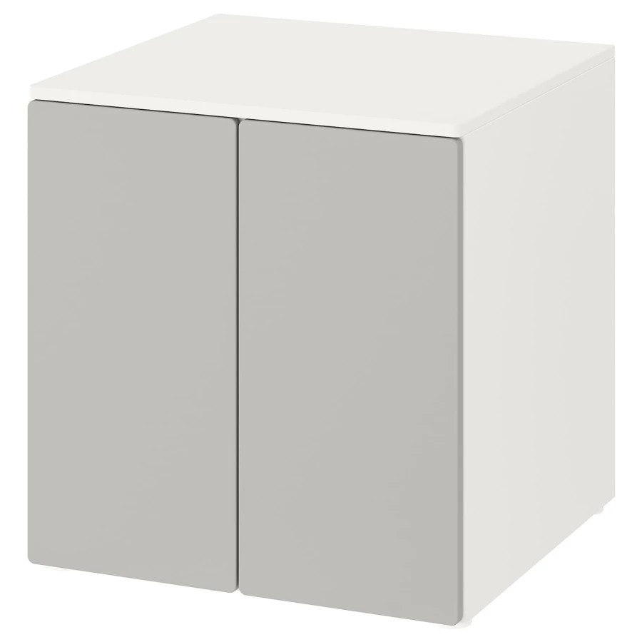 Шкаф детский - IKEA PLATSA/SMÅSTAD/SMASTAD, 60x55x63 см, белый/серый,  ИКЕА (изображение №1)