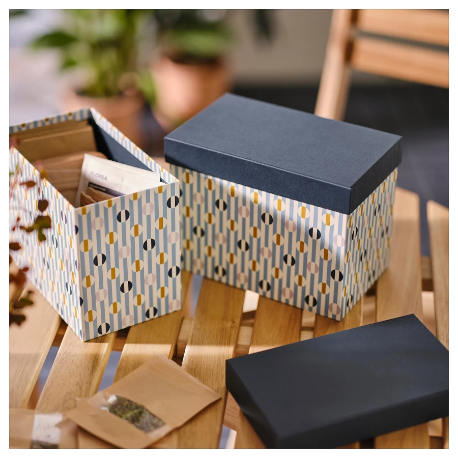 Коробка с крышкой - IKEA DAKSJUS, разноцветный, ДАКСЬЮС ИКЕА (изображение №2)