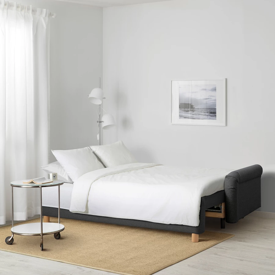 3-местный диван-кровать - IKEA GRUNNARP, 92x236см, черный, ГРУННАРП ИКЕА (изображение №4)