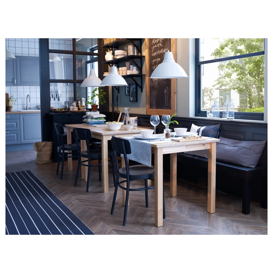 Стул деревянный - IKEA IDOLF, 80х42х47 см, черный, ИДОЛЬФ ИКЕА (изображение №4)