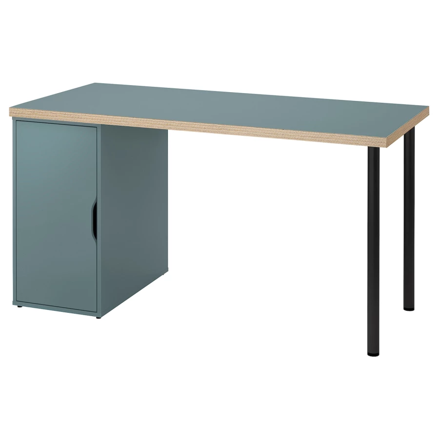 Письменный стол с ящиком - IKEA LAGKAPTEN/ALEX, 140х60 см, серый/черный, ЛАГКАПТЕН/АЛЕКС ИКЕА (изображение №1)