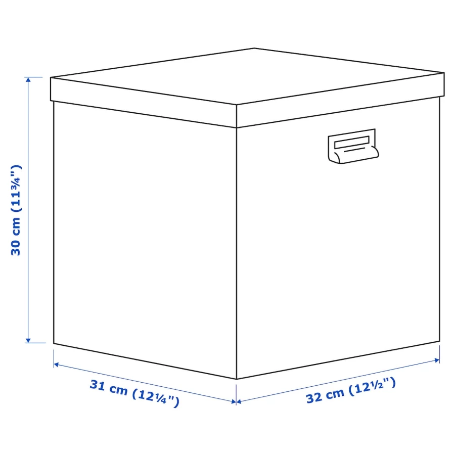 Коробка с крышкой - TJOG IKEA/ЧУГ ИКЕА, 32х31х30 см,  серый (изображение №7)