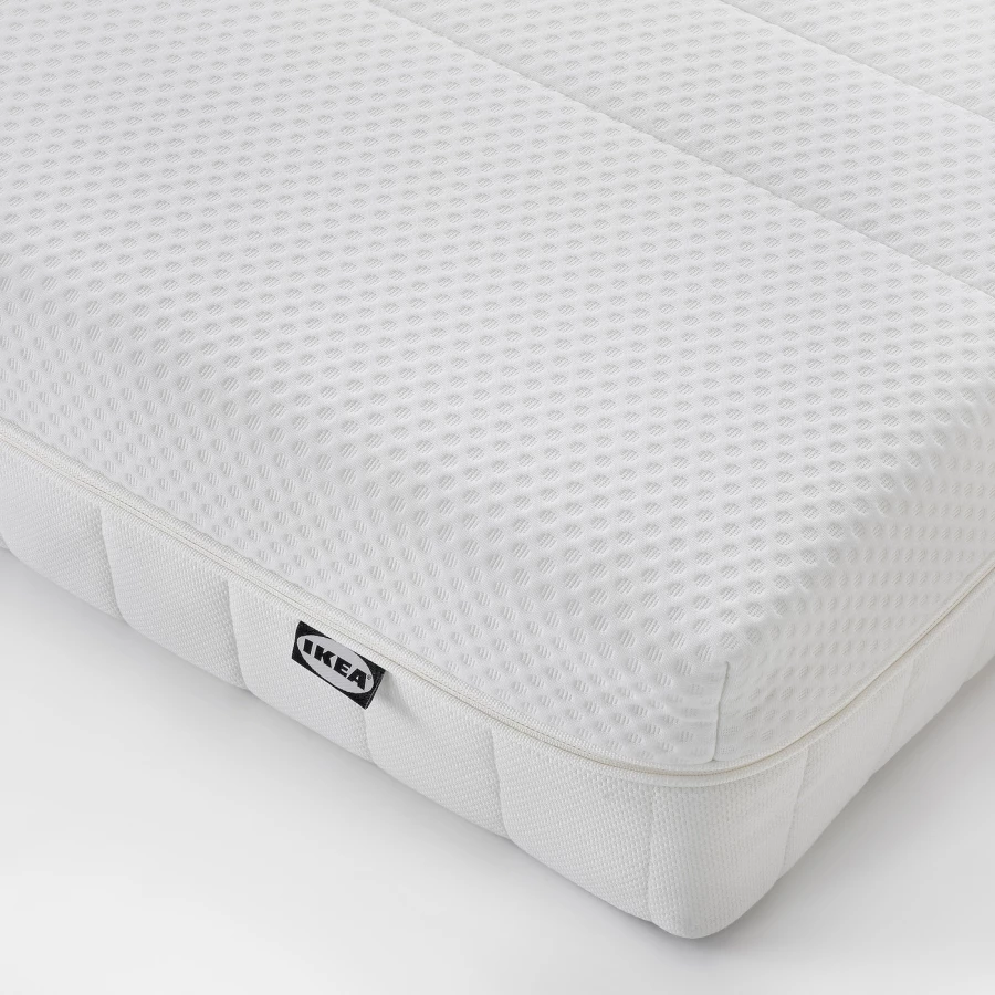 Каркас кровати - IKEA HEMNES, 200х160 см, матрас средне-жесткий, белый, ХЕМНЕС ИКЕА (изображение №16)