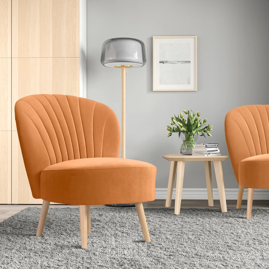 Кресло - IKEA BILLHAMN, 59х78х82 см, оранжевый, БИЛЛХАМН ИКЕА (изображение №2)