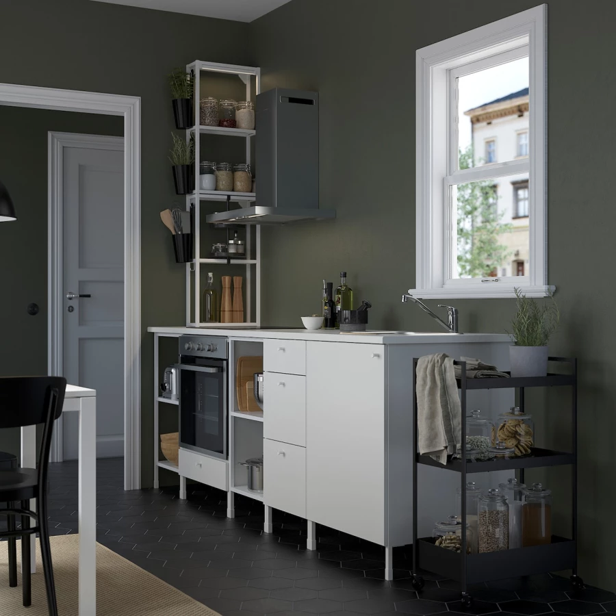 Кухня -  ENHET  IKEA/ ЭНХЕТ ИКЕА, 243х241 см, белый (изображение №2)