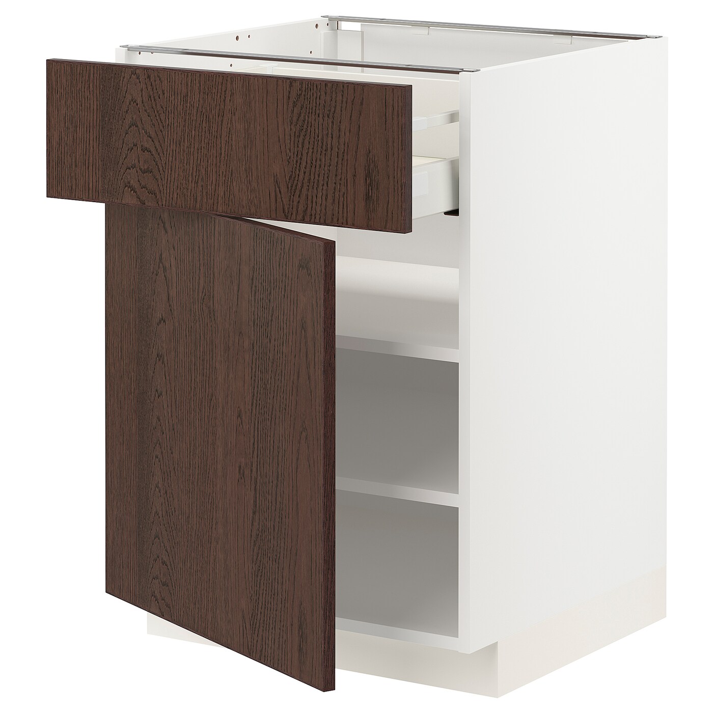Напольный шкаф - METOD / MAXIMERA IKEA/ МЕТОД/ МАКСИМЕРА ИКЕА,  88х60 см, белый/коричневый