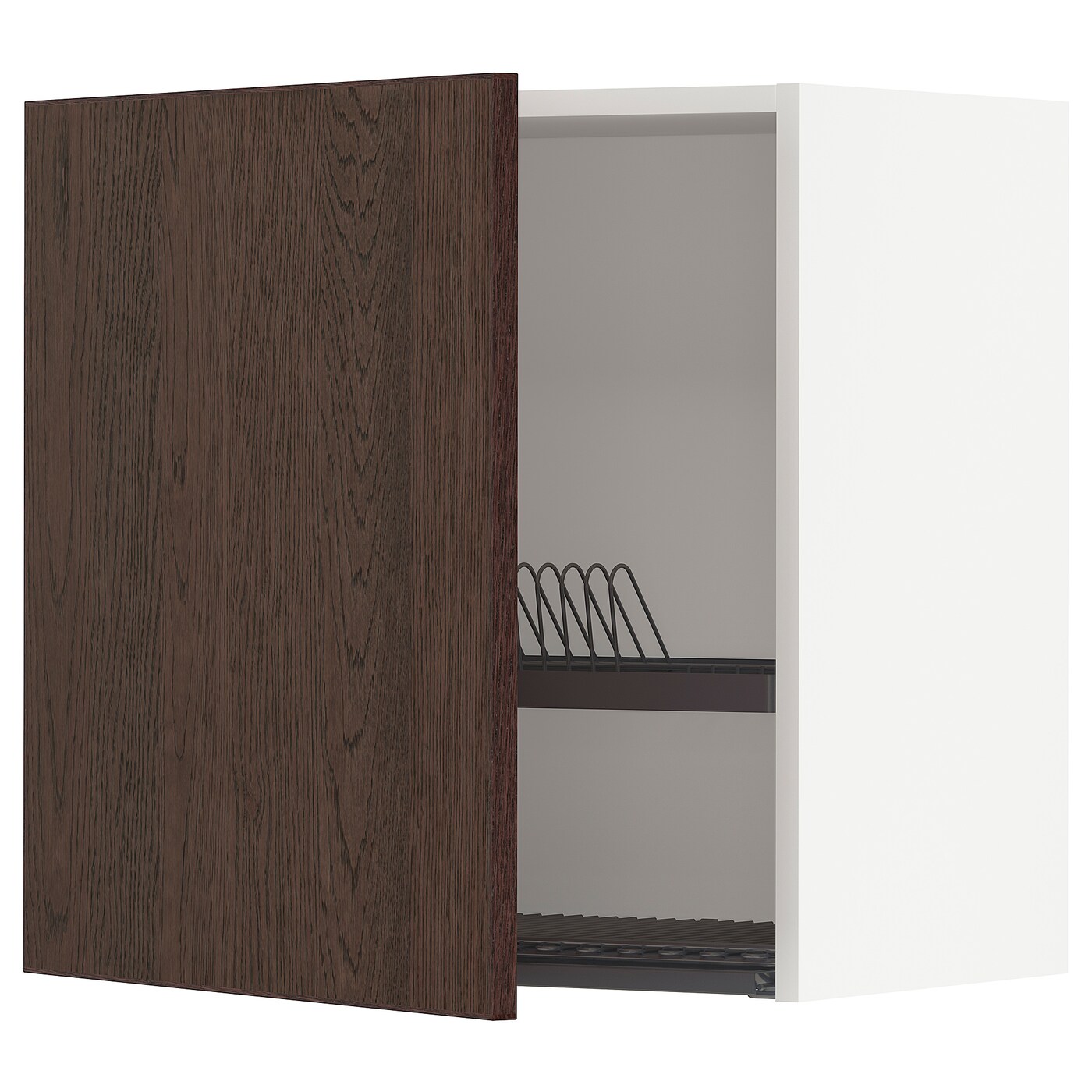 Навесной шкаф с сушилкой - METOD IKEA/ МЕТОД ИКЕА, 60х60 см, белый/коричневый