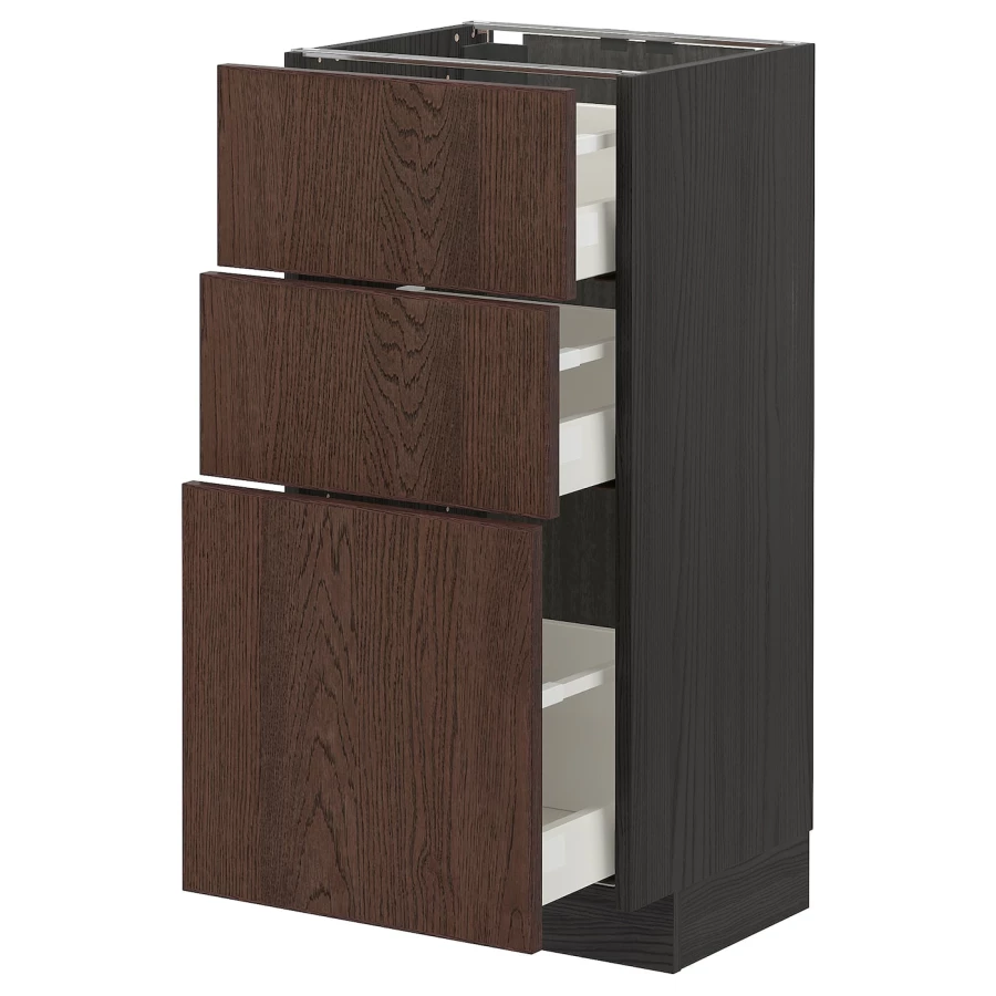 Напольный шкаф - METOD / MAXIMERA IKEA/ МЕТОД/ МАКСИМЕРА ИКЕА,  88х40 см, черный/коричневый (изображение №1)