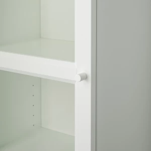 Книжный шкаф со стеклянной дверью - BILLY/OXBERG IKЕA/БИЛЛИ/ОКСБЕРГ ИКЕА, 40х42х202 см, белый