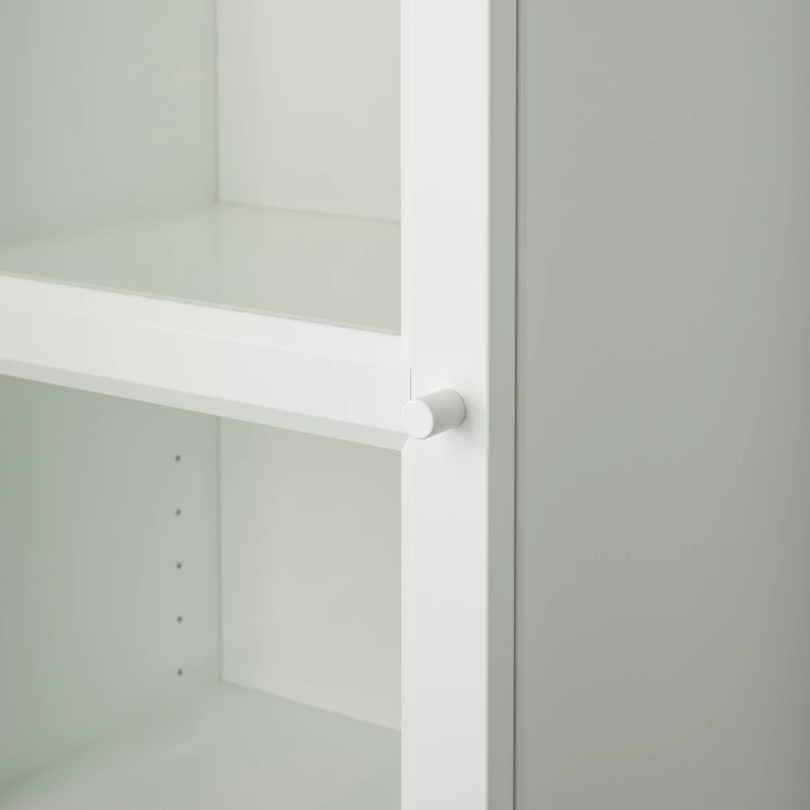 Книжный шкаф со стеклянной дверью - BILLY/OXBERG IKЕA/БИЛЛИ/ОКСБЕРГ ИКЕА, 30х40х202 см, белый (изображение №5)