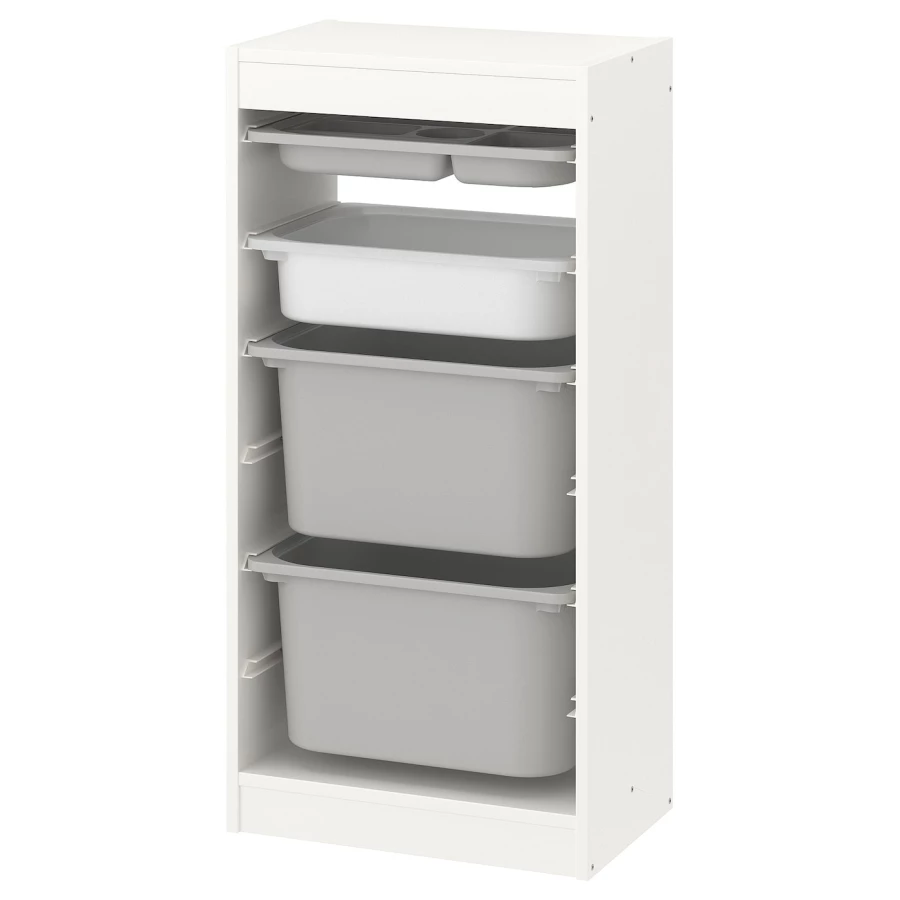 Стеллаж - IKEA TROFAST, 46х30х94 см, белый/серый, ТРУФАСТ ИКЕА (изображение №1)