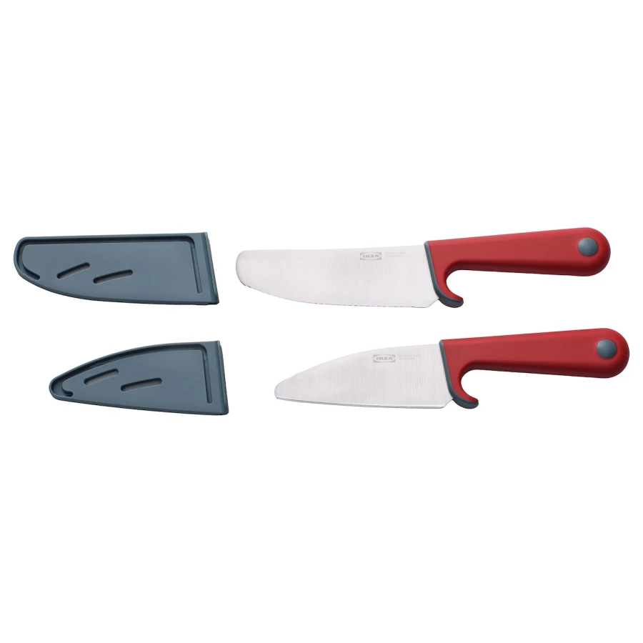 Набор ножей - IKEA SMÅBIT/SMABIT, красный/серебристый, СМОБИТ ИКЕА (изображение №1)