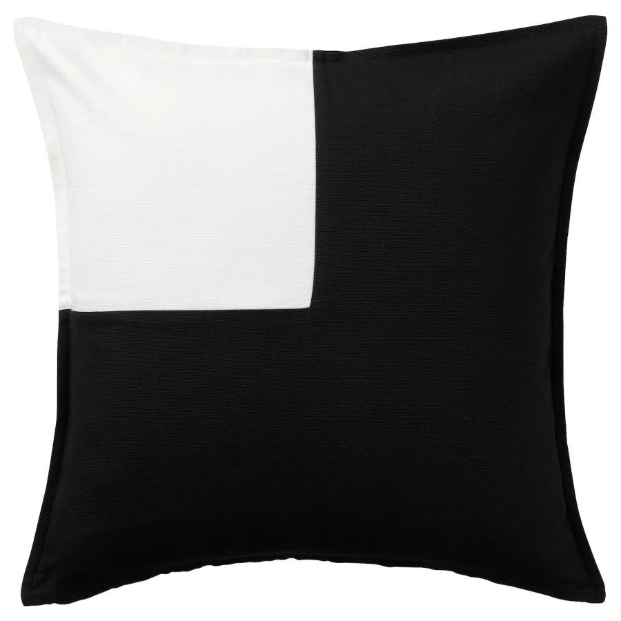 Наволочка - TOSSDAN IKEA/ ТОССДАН ИКЕА, 50х50 см, белый/черный (изображение №2)