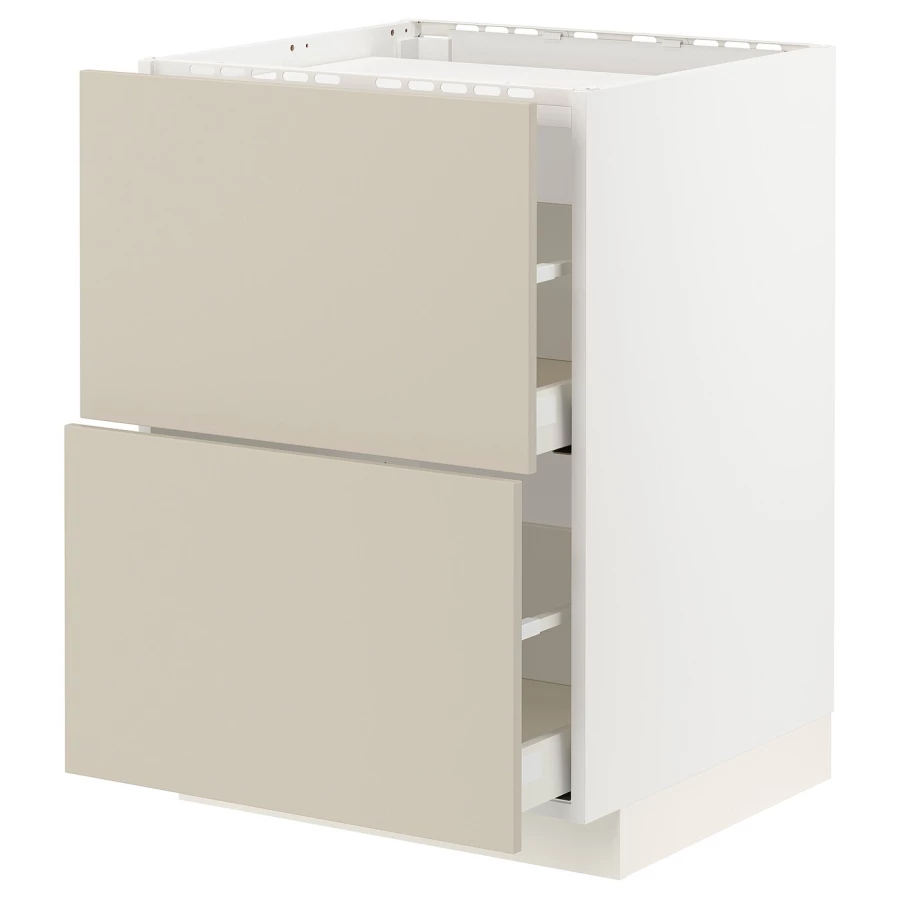 Напольный шкаф  - IKEA METOD MAXIMERA, 88x61,6x60см, белый/бежевый, МЕТОД МАКСИМЕРА ИКЕА (изображение №1)
