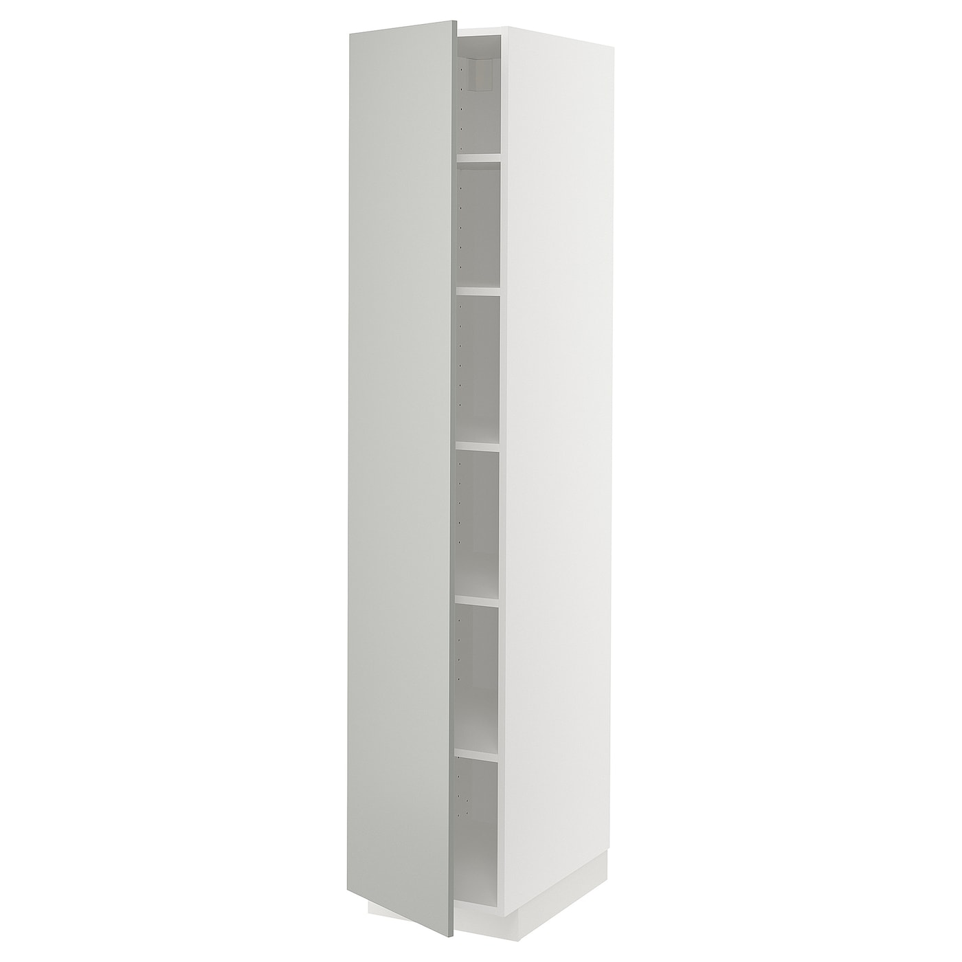 Высокий шкаф с полками - IKEA METOD/МЕТОД ИКЕА, 200х40х60 см, белый/серый