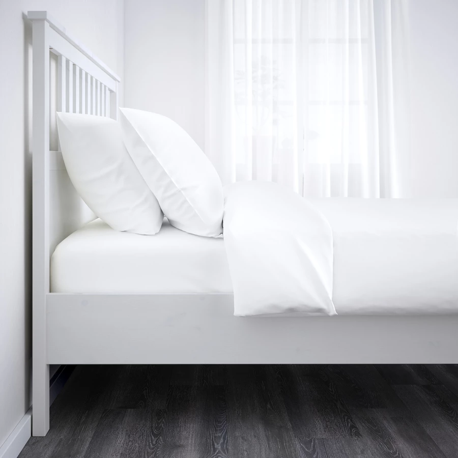 Комбинация мебели для спальни - IKEA HEMNES, 200x160см, белый, ХЕМНЭС ИКЕА (изображение №3)