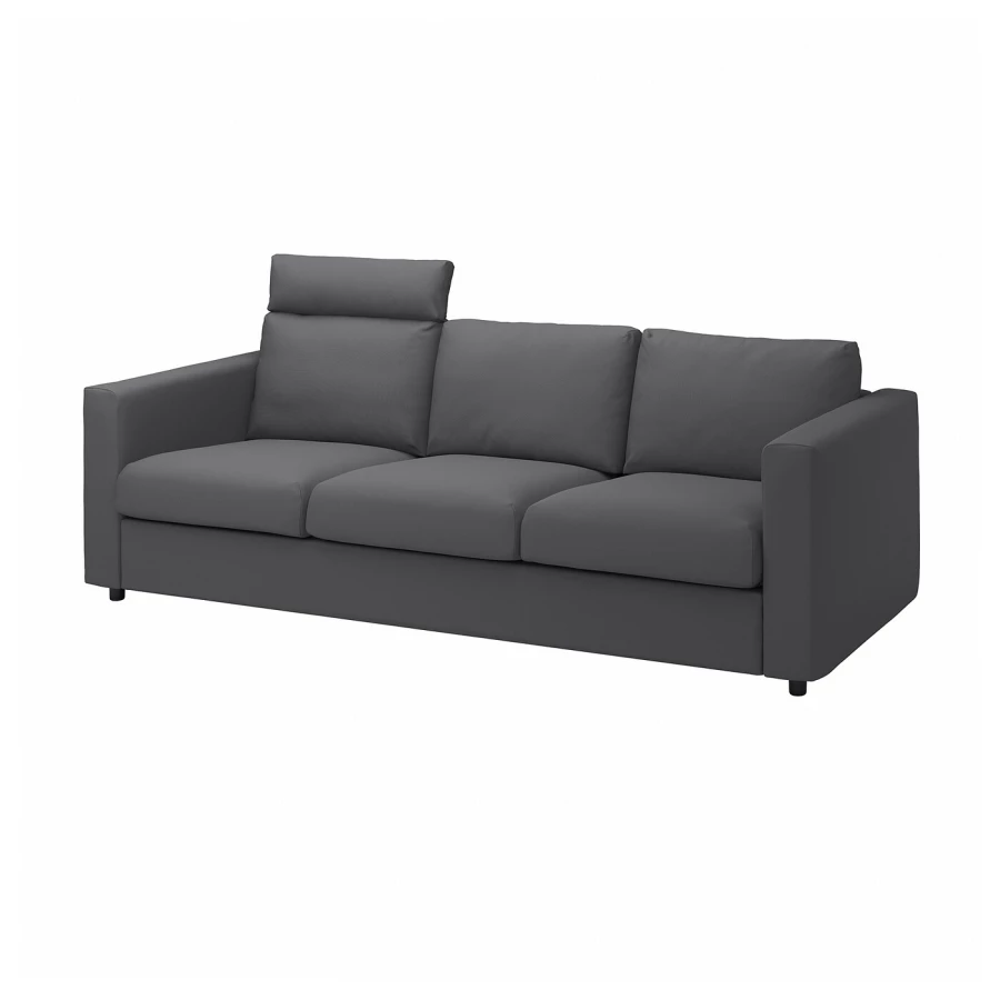 Чехол на 3-местный диван с шезлонгом - IKEA  VIMLE/ВИМЛЕ ИКЕА, 241х103 см,серый (изображение №1)
