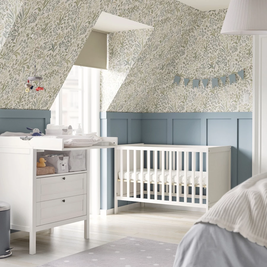 Кровать для новорожденных - IKEA SUNDVIK, 60x120 см, белый, СУНДВИК ИКЕА (изображение №5)